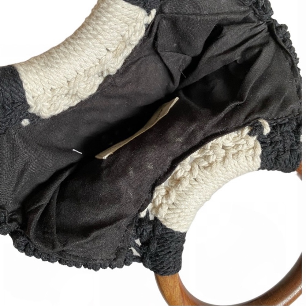 NWT Laude The Label Curateur The Gabby Macrame Off White & black - Picture 6 of 13